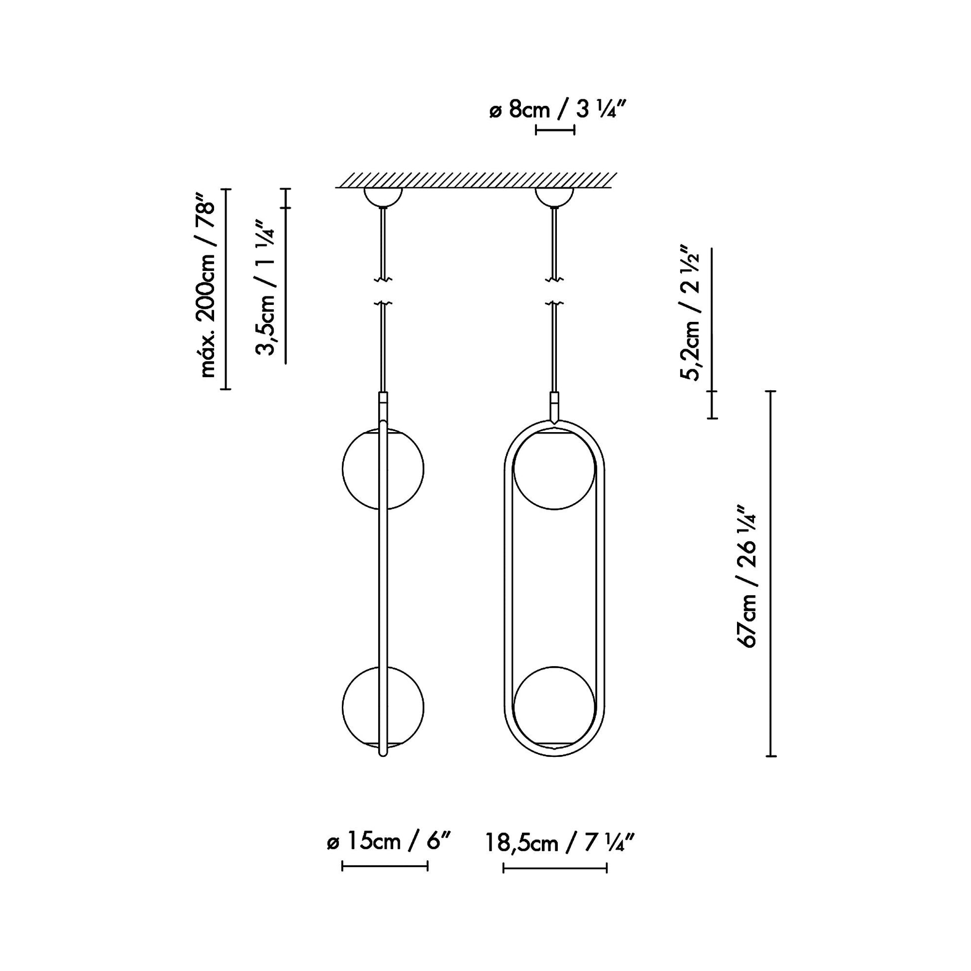 C_Ball S2 Pendant Light - line drawing.