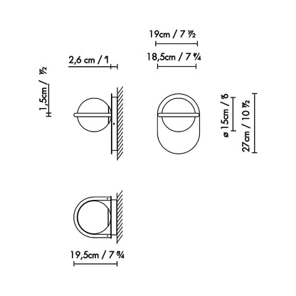C_Ball W Wall Light - line drawing.