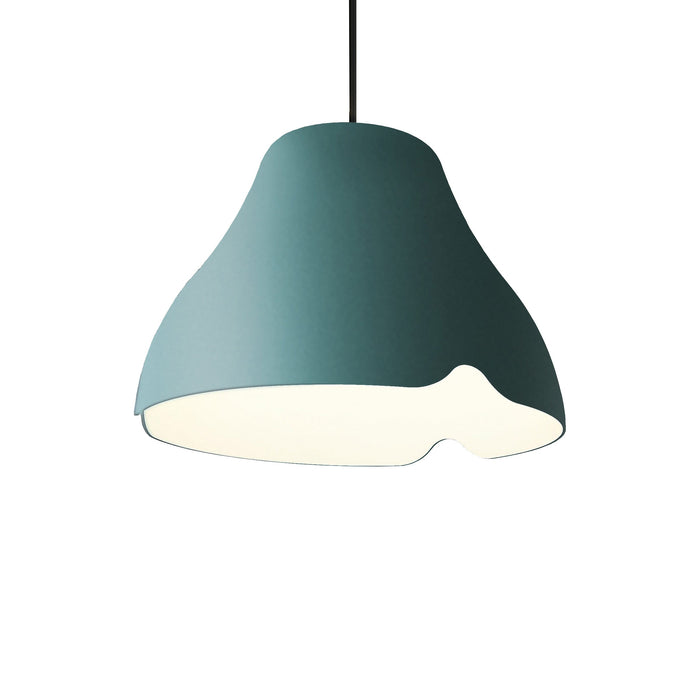 Ginkgo Pendant Light in Clear Turquoise (Medium).