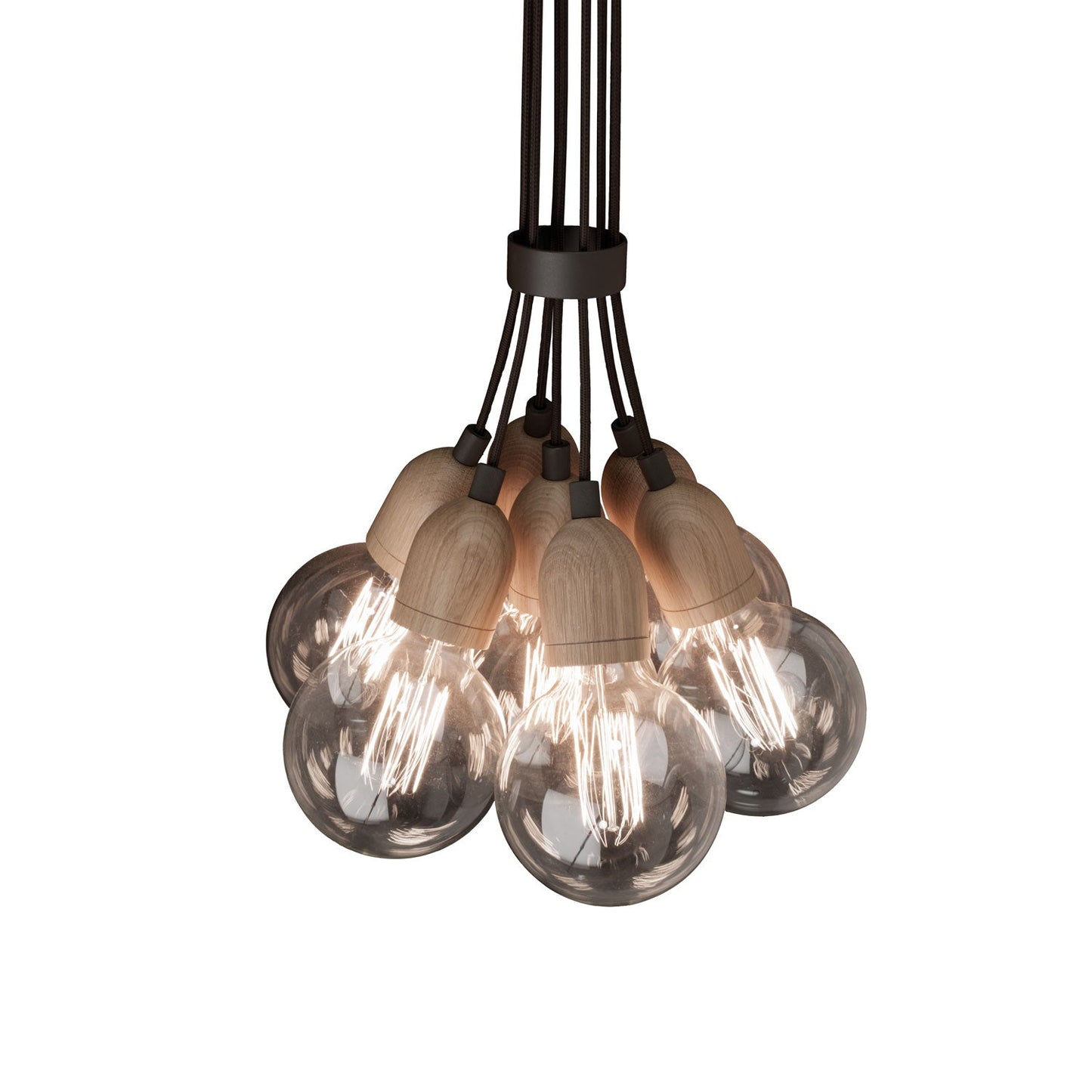 Ilde Max S Multi Light Pendant Light in Wood (7-Light).