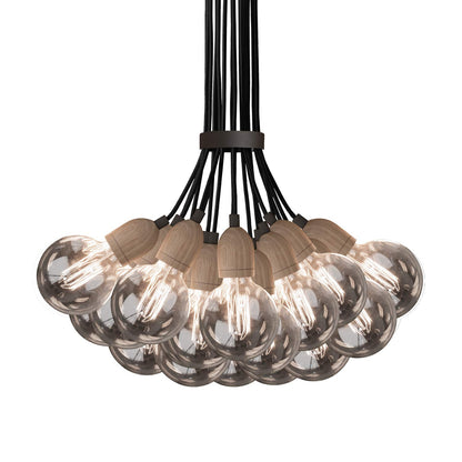 Ilde Max S Multi Light Pendant Light in Wood (19-Light).