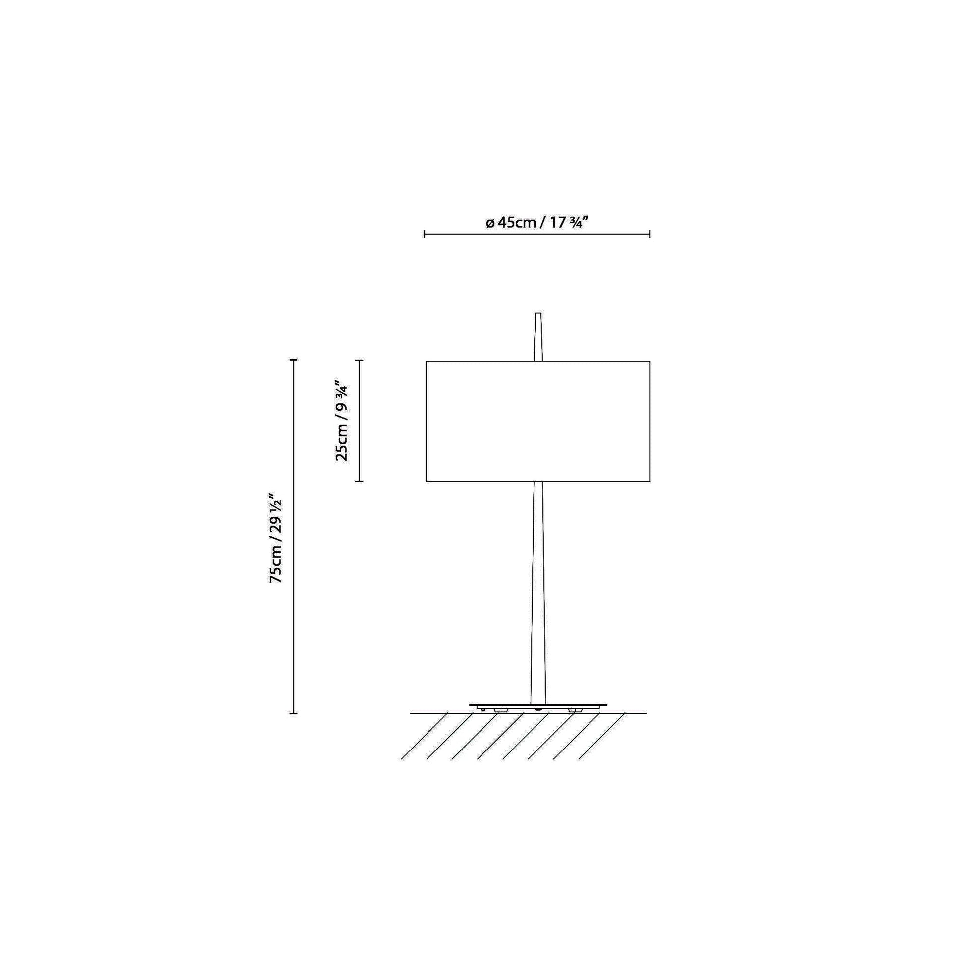 Lola T Table Lamp - line drawing.
