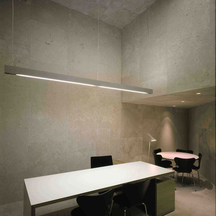 Marc S LED Linear Pendant Light in office.