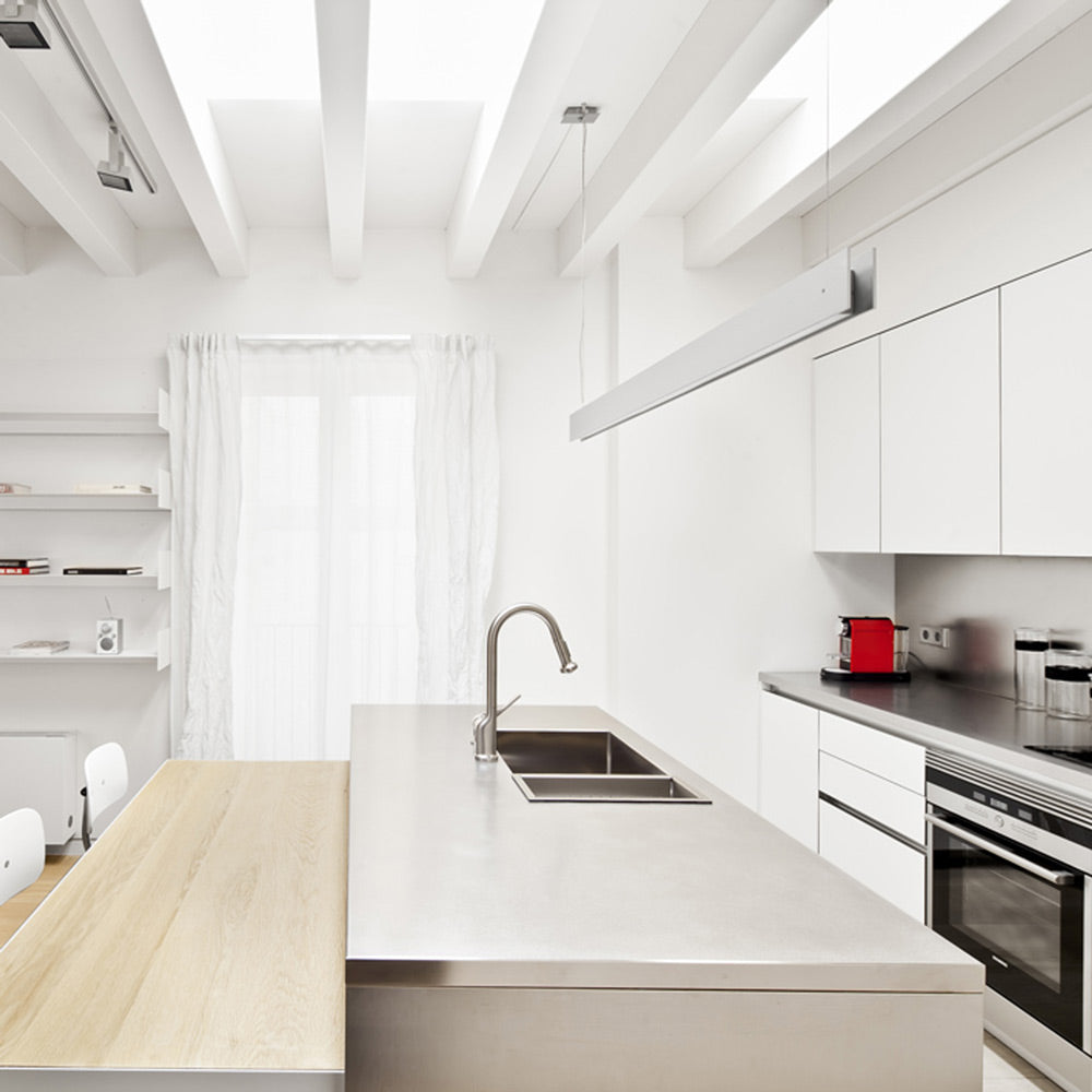 Marc S LED Linear Pendant Light in kitchen.