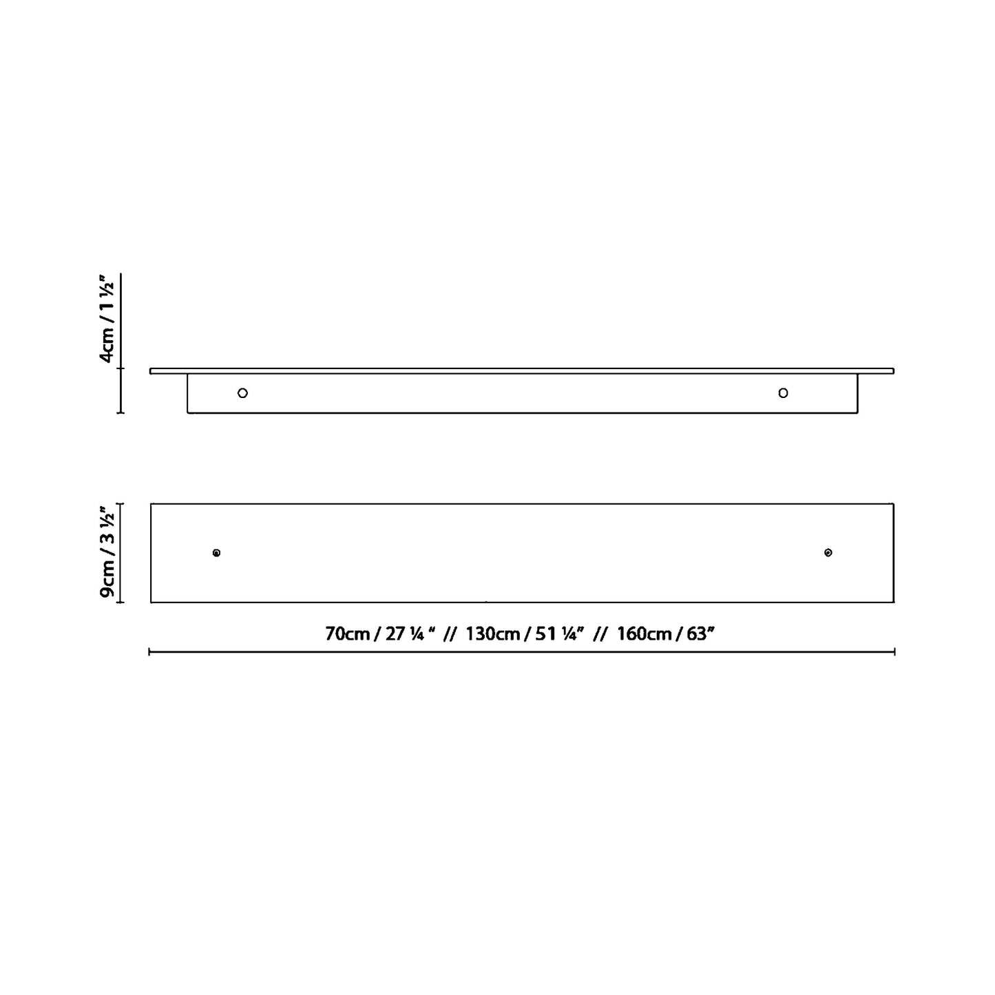 Marc W LED Wall Light - line drawing.