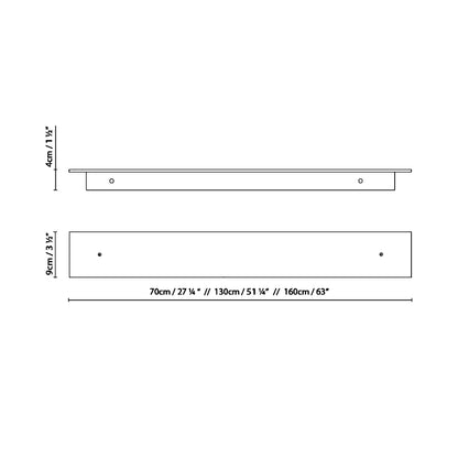 Marc W LED Wall Light - line drawing.
