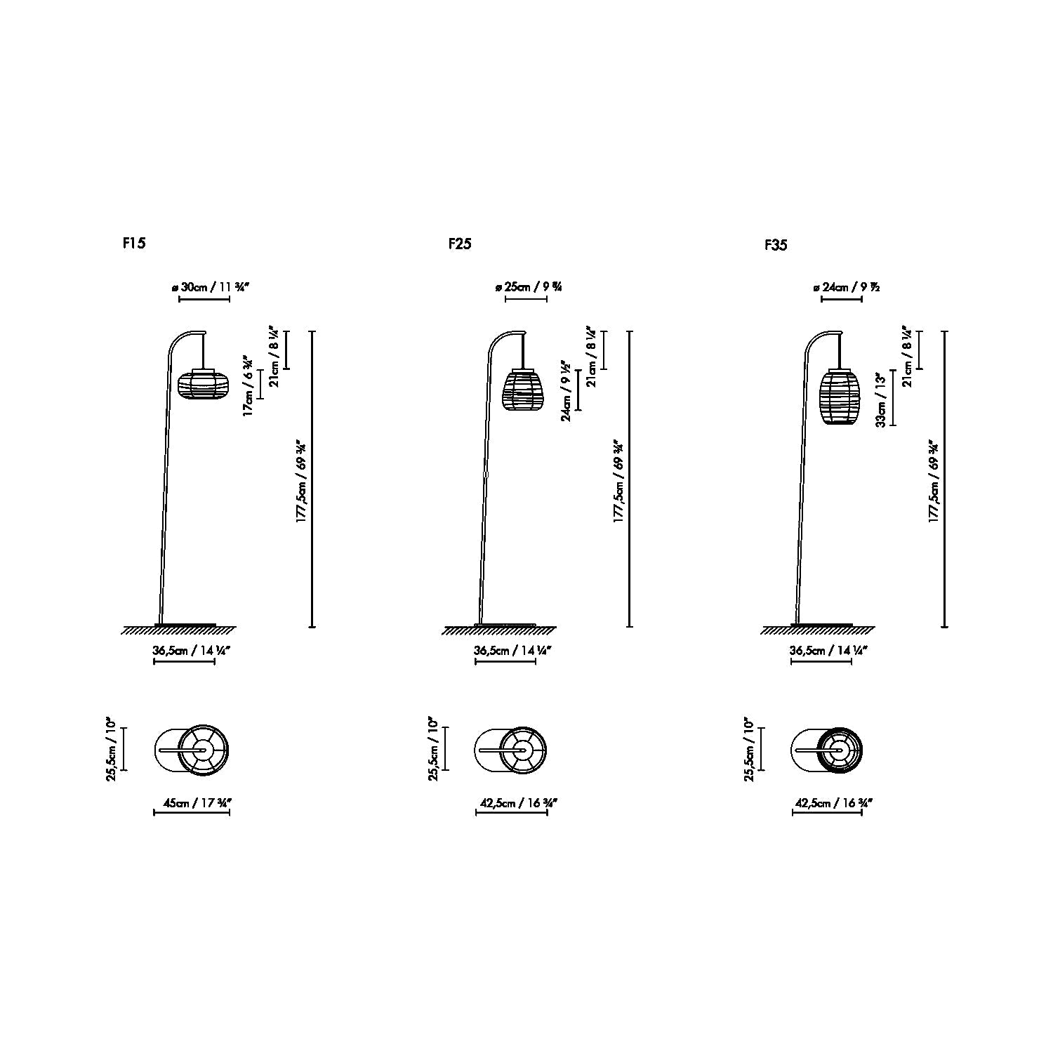Misko F Floor Lamp - line drawing.