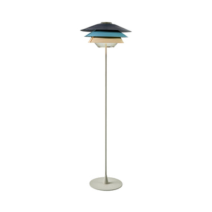Overlay F Floor Lamp in Dark Blue/Light Blue/Beige.