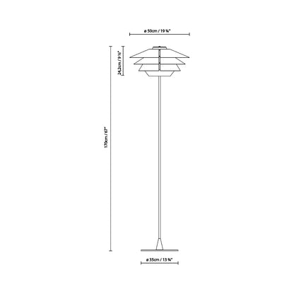Overlay F Floor Lamp - line drawing.
