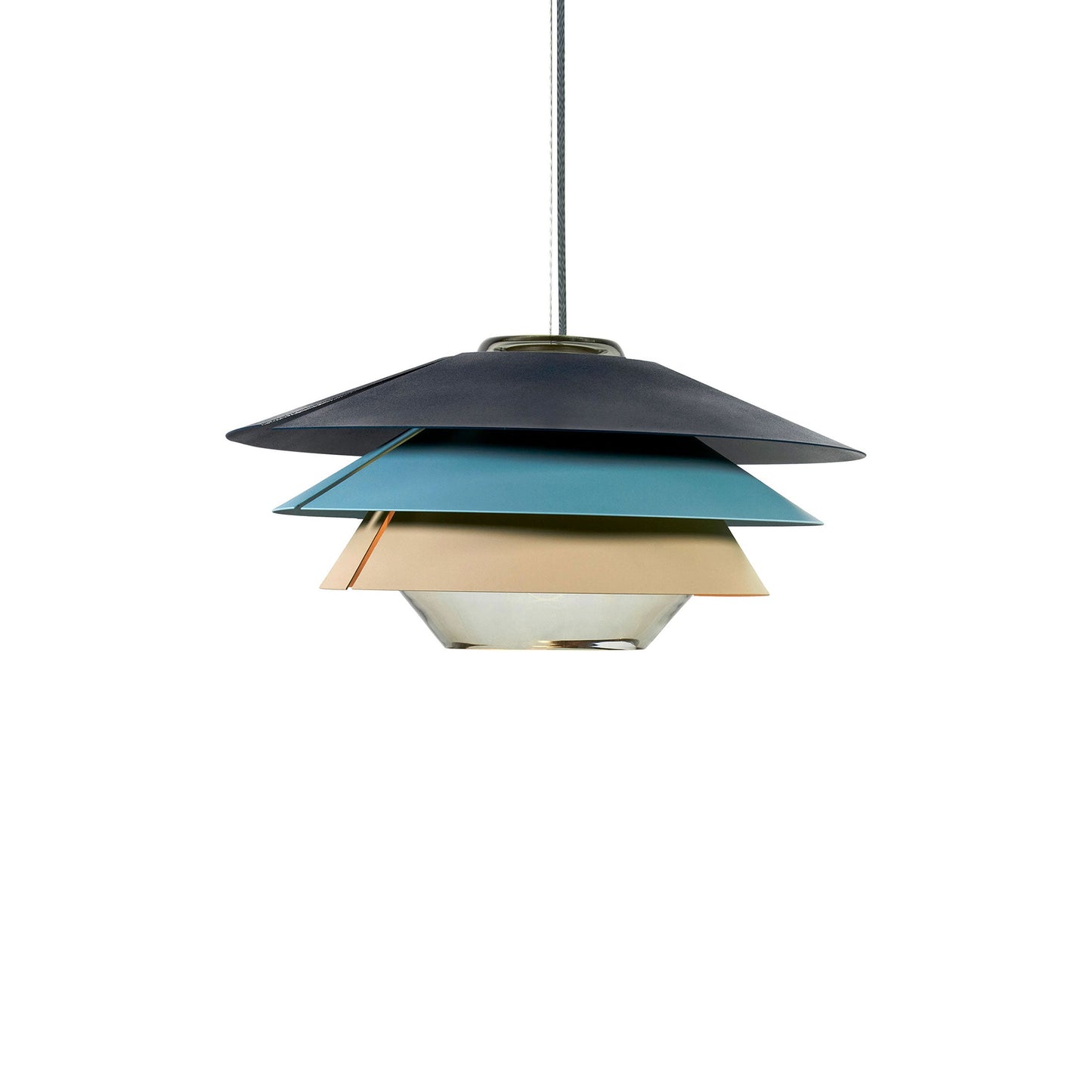 Overlay S Pendant Light in Dark Blue/Light Blue/Beige (Small).