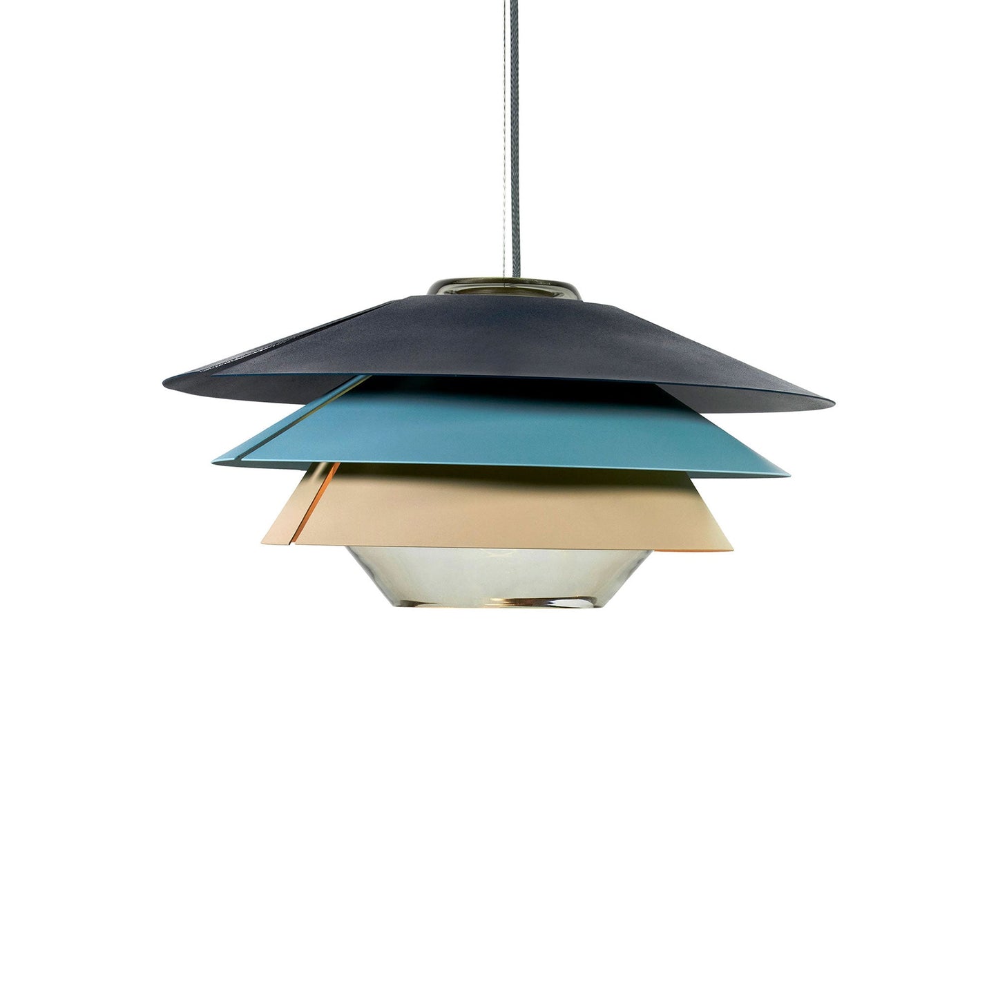 Overlay S Pendant Light in Dark Blue/Light Blue/Beige (Medium).