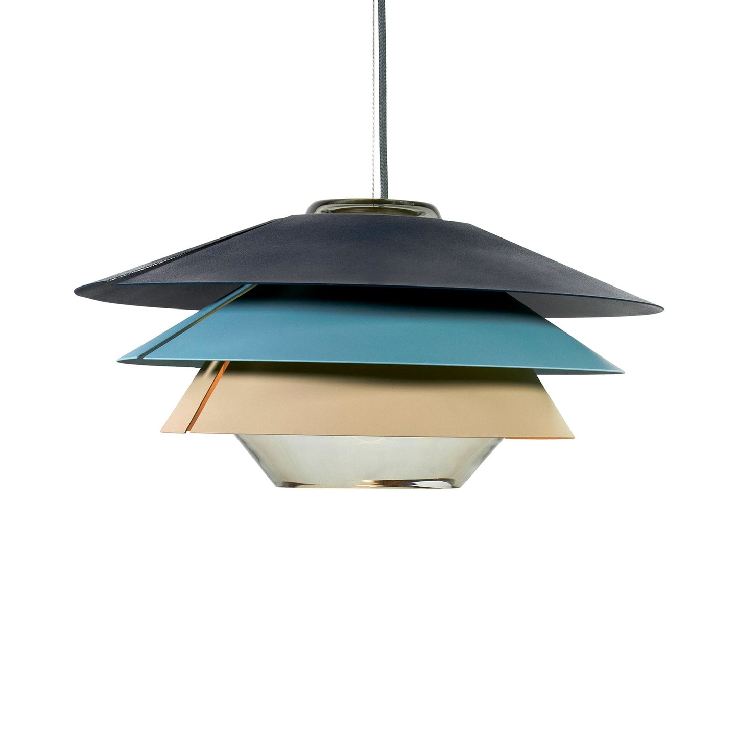 Overlay S Pendant Light in Dark Blue/Light Blue/Beige (Large).