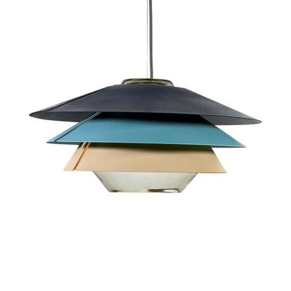 Overlay S Pendant Light in Dark Blue/Light Blue/Beige (Large).