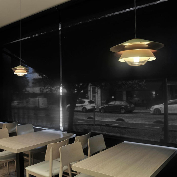 Overlay S Pendant Light in restaurant.