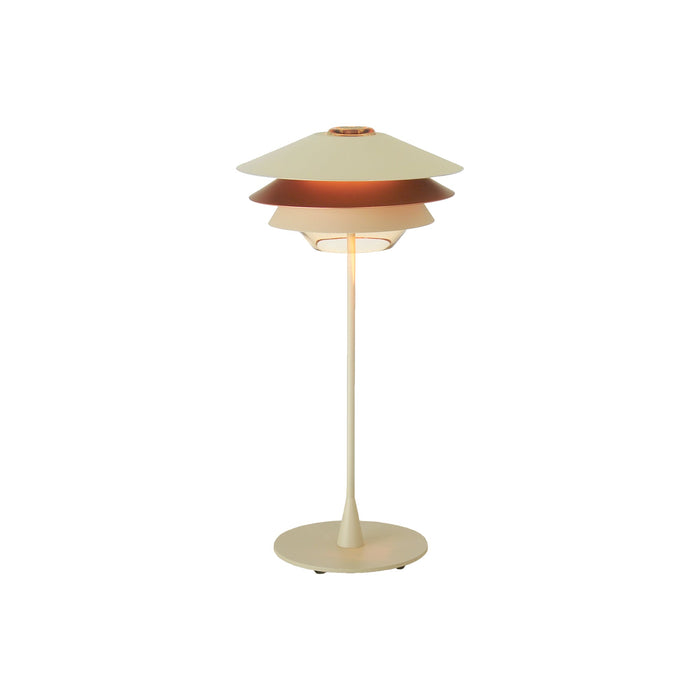 Overlay T Table Lamp in Beige/Copper/Beige (Small).