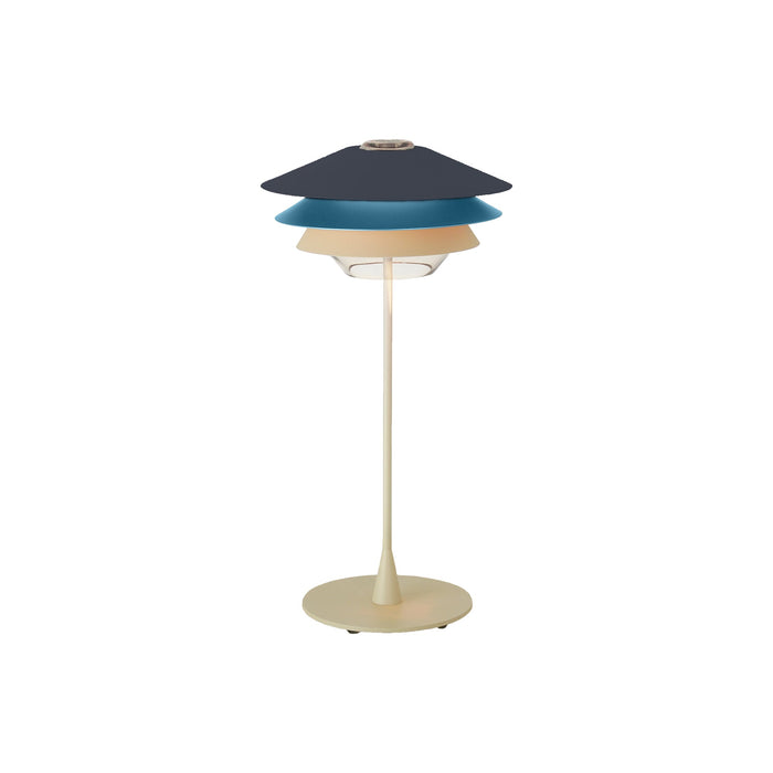 Overlay T Table Lamp in Dark Blue/Light Blue/Beige (Small).
