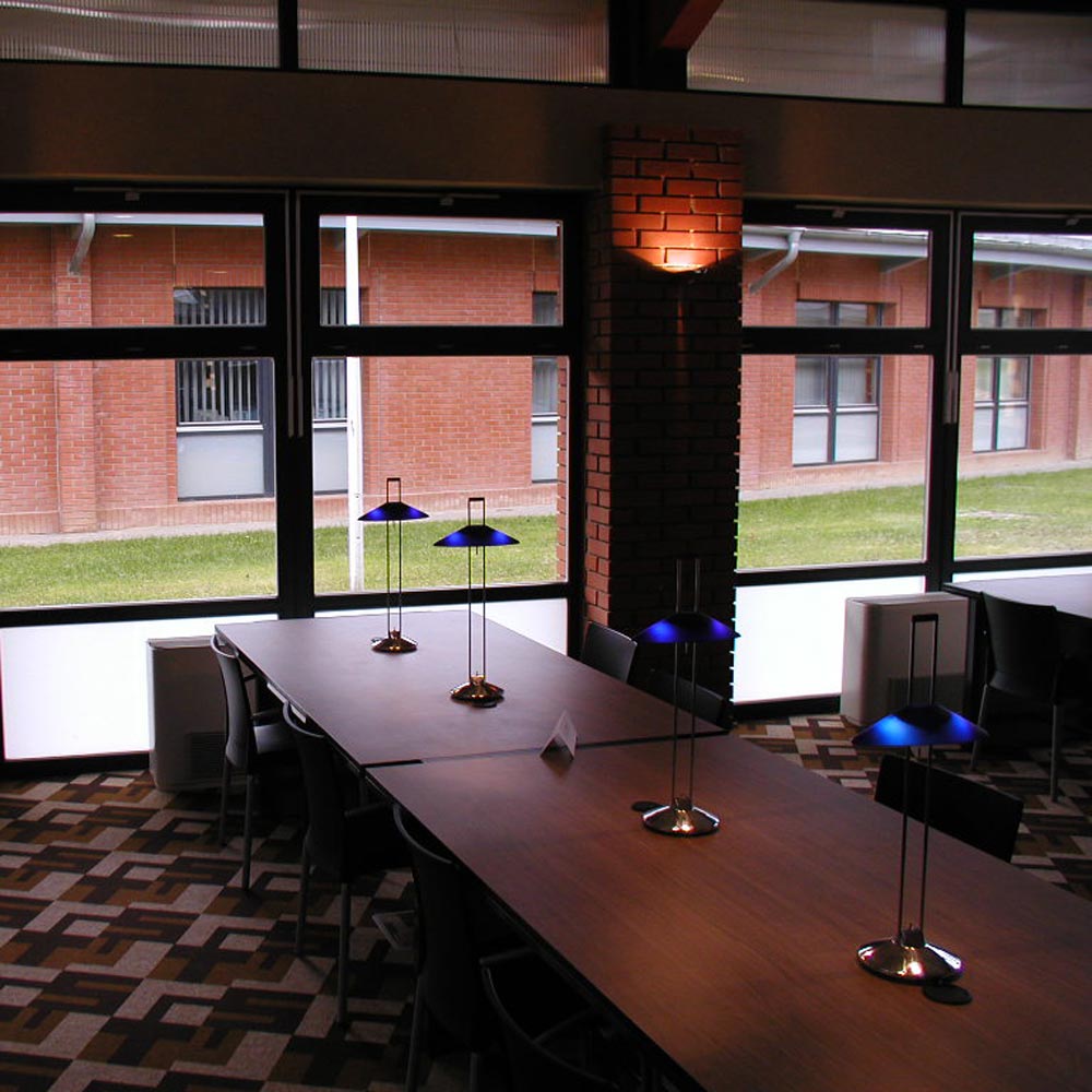 Regina T Table Lamp in library.