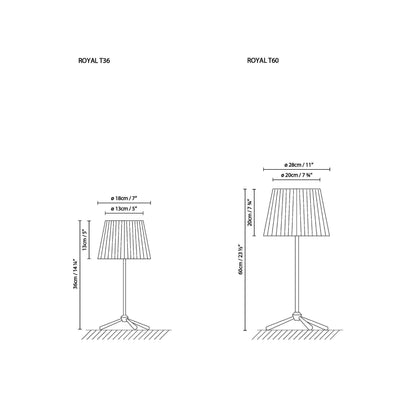 Royal T Table Lamp - line drawing.