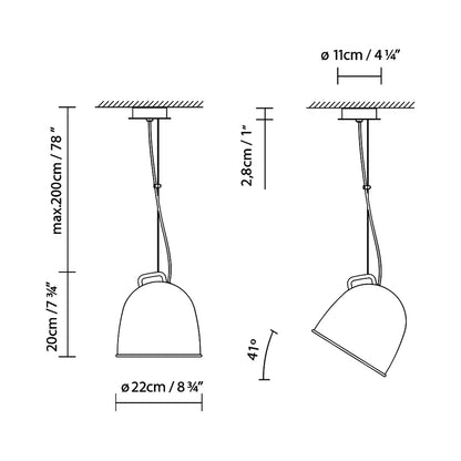 Scout S Pendant Light line-drawing.