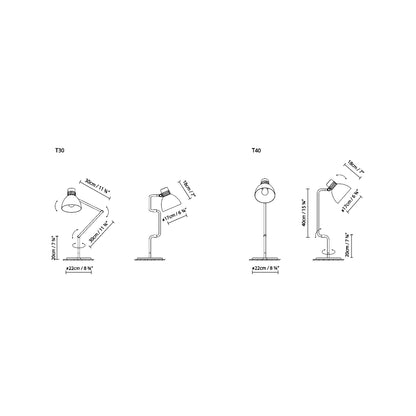 Blux System T Table Lamp - line drawing.