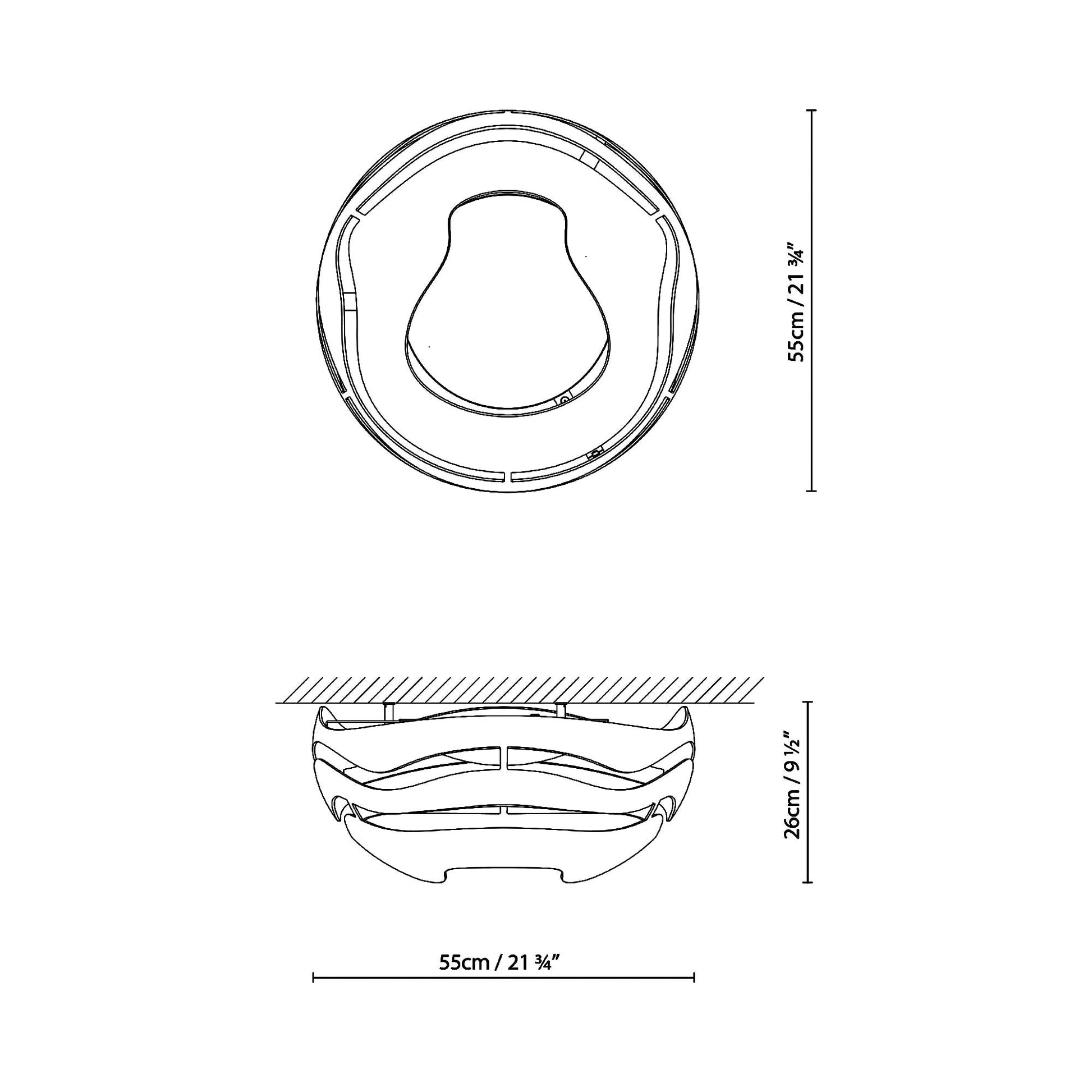 Tree Series C Flush Mount Ceiling Light line-drawing.