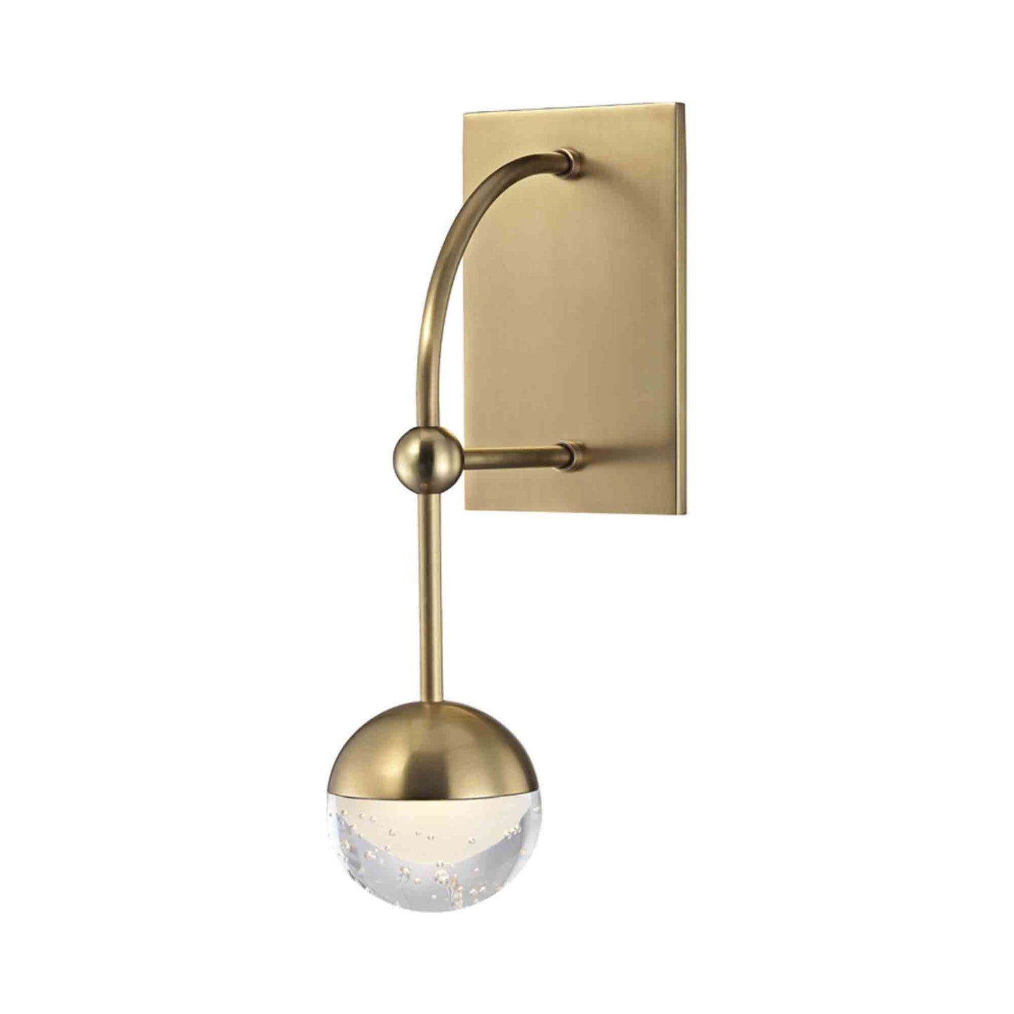 Boca LED Wall Light in Aged Brass.