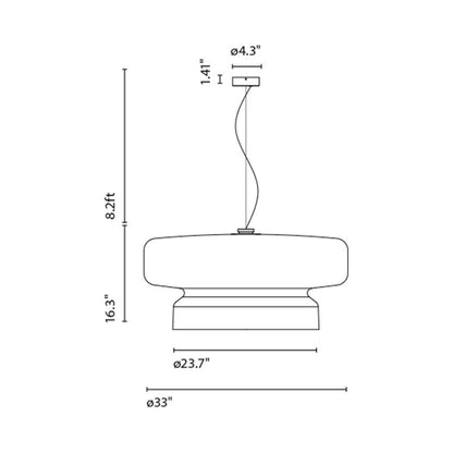 Bohemia LED Pendant Light - line drawing.