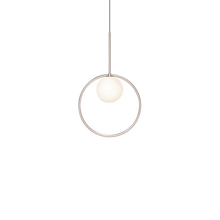 Bola Halo LED Pendant Light in Rose Gold (Small).