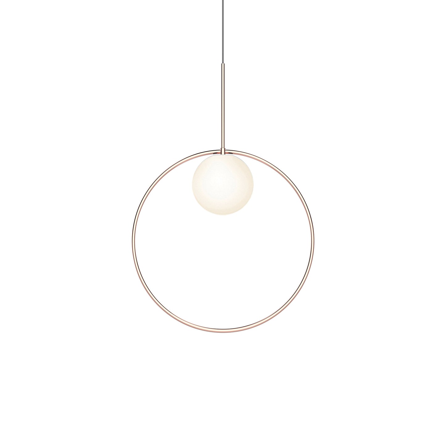 Bola Halo LED Pendant Light in Rose Gold (Medium).