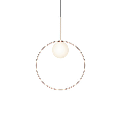 Bola Halo LED Pendant Light in Rose Gold (Medium).