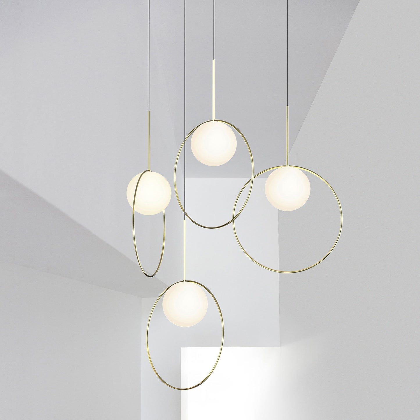 Bola Halo LED Pendant Light in exhibition.