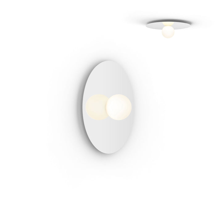Bola LED Ceiling / Wall Light in Gloss White/Chrome (Medium).