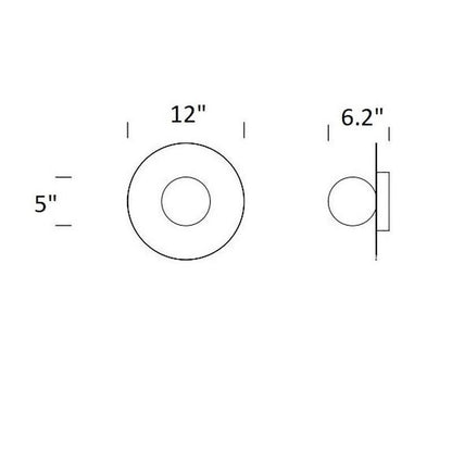 Bola LED Ceiling / Wall Light - line drawing.