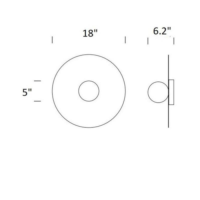 Bola LED Ceiling / Wall Light - line drawing.