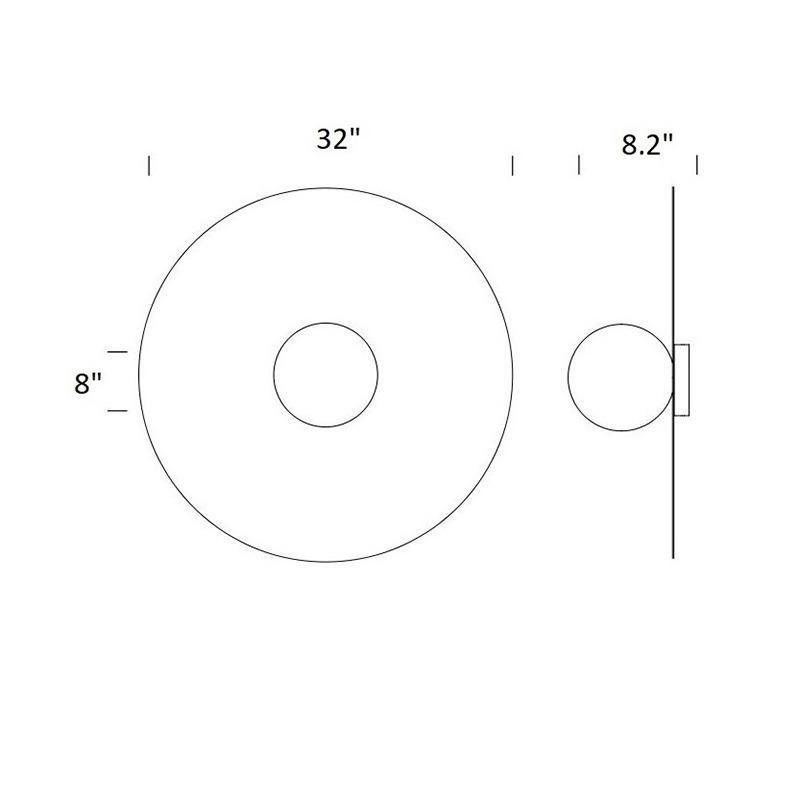 Bola LED Ceiling / Wall Light - line drawing.