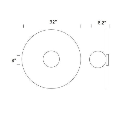 Bola LED Ceiling / Wall Light - line drawing.