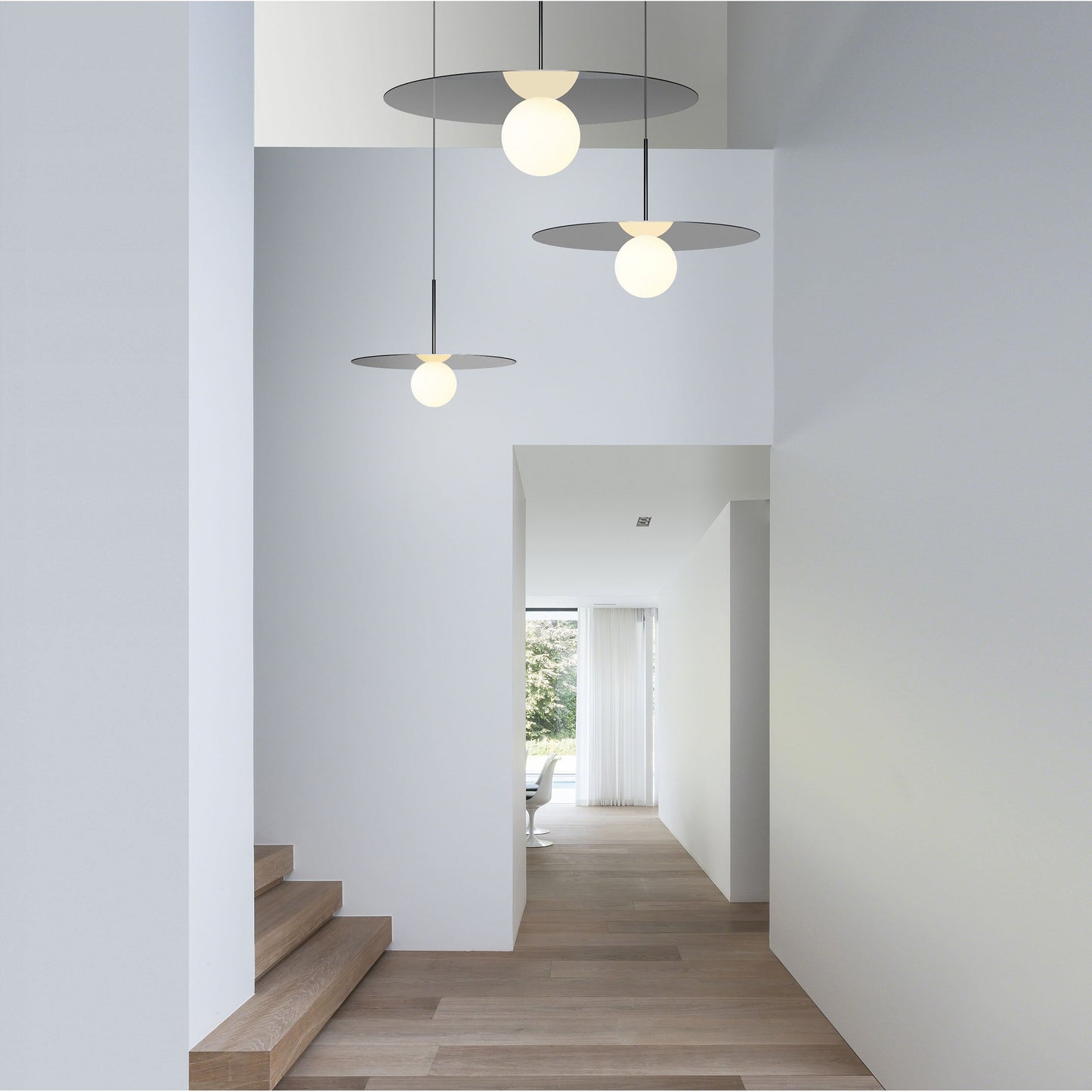 Bola LED Disc Pendant Light in exhibition.