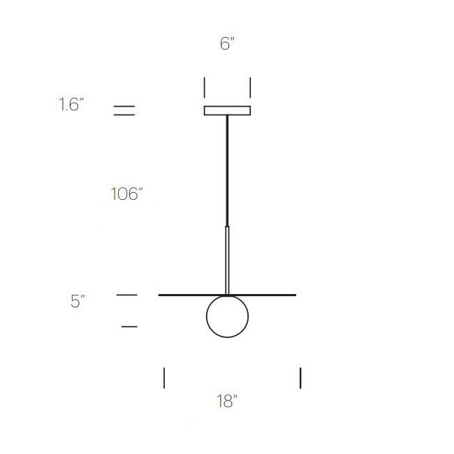 Bola LED Disc Pendant Light - line drawing.