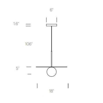 Bola LED Disc Pendant Light - line drawing.