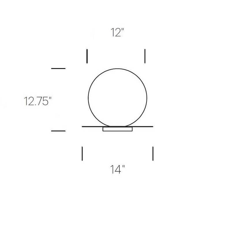 Bola Sphere LED Table Lamp - line drawing.