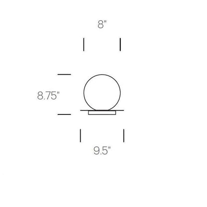 Bola Sphere LED Table Lamp - line drawing.