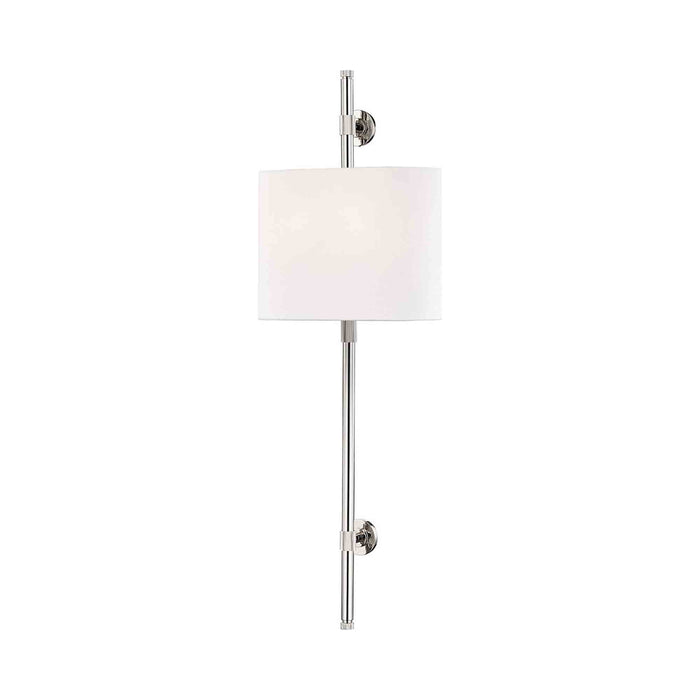 Bowery 2-Light Wall Light in Polished Nickel.