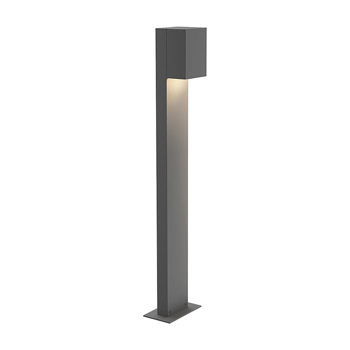 Box LED Bollard Light in Textured Gray/Large (1-Light).