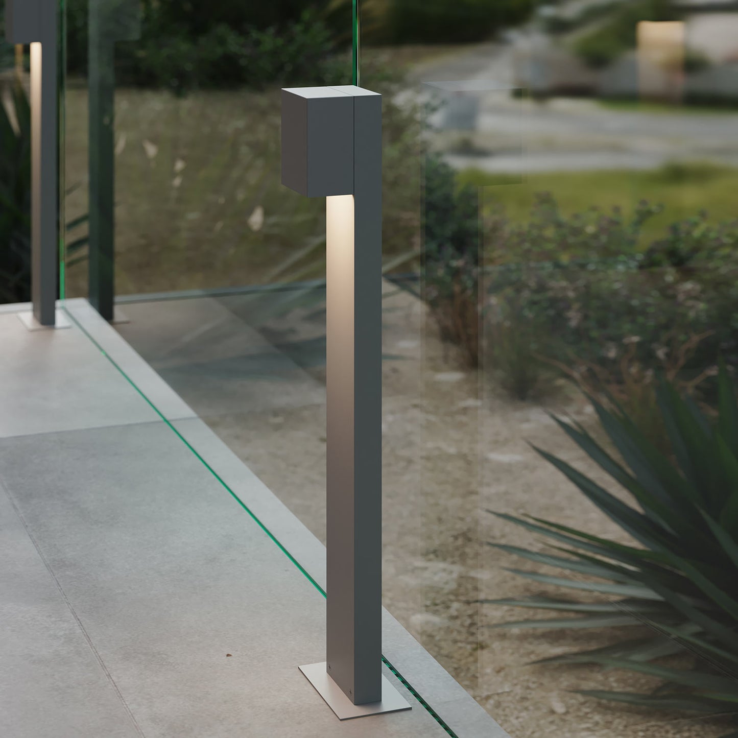 Box LED Bollard Light Outside Area.