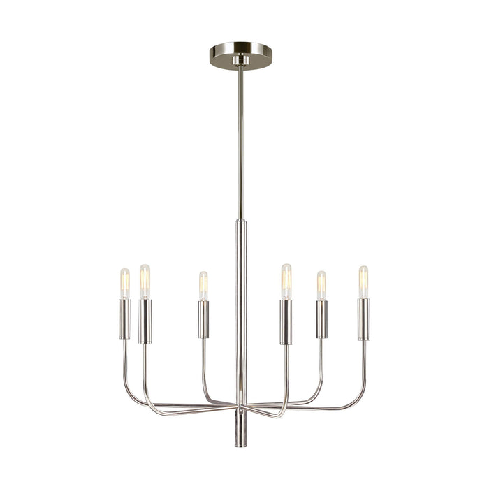Brianna Chandelier in Small/Polished Nickel.