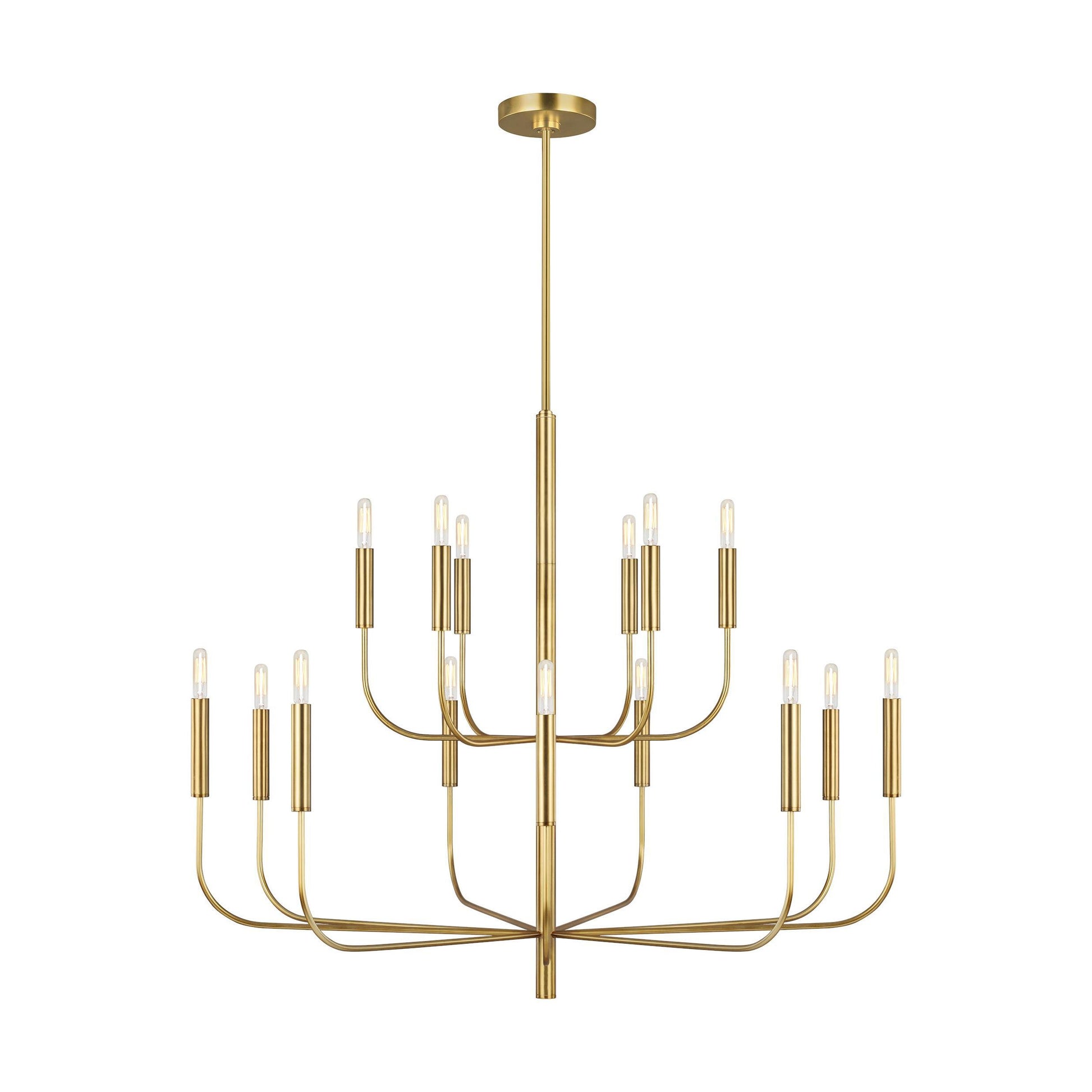 Brianna Two-Tier Chandelier in Burnished Brass.