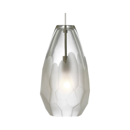 Briolette Low Voltage Pendant Light in Frost/Satin Nickel.