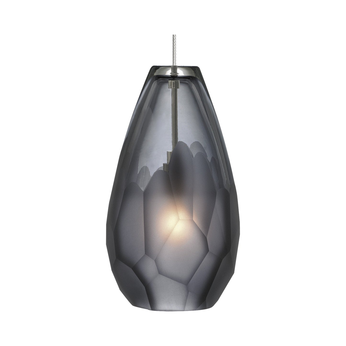 Briolette Low Voltage Pendant Light in Smoke/Satin Nickel.