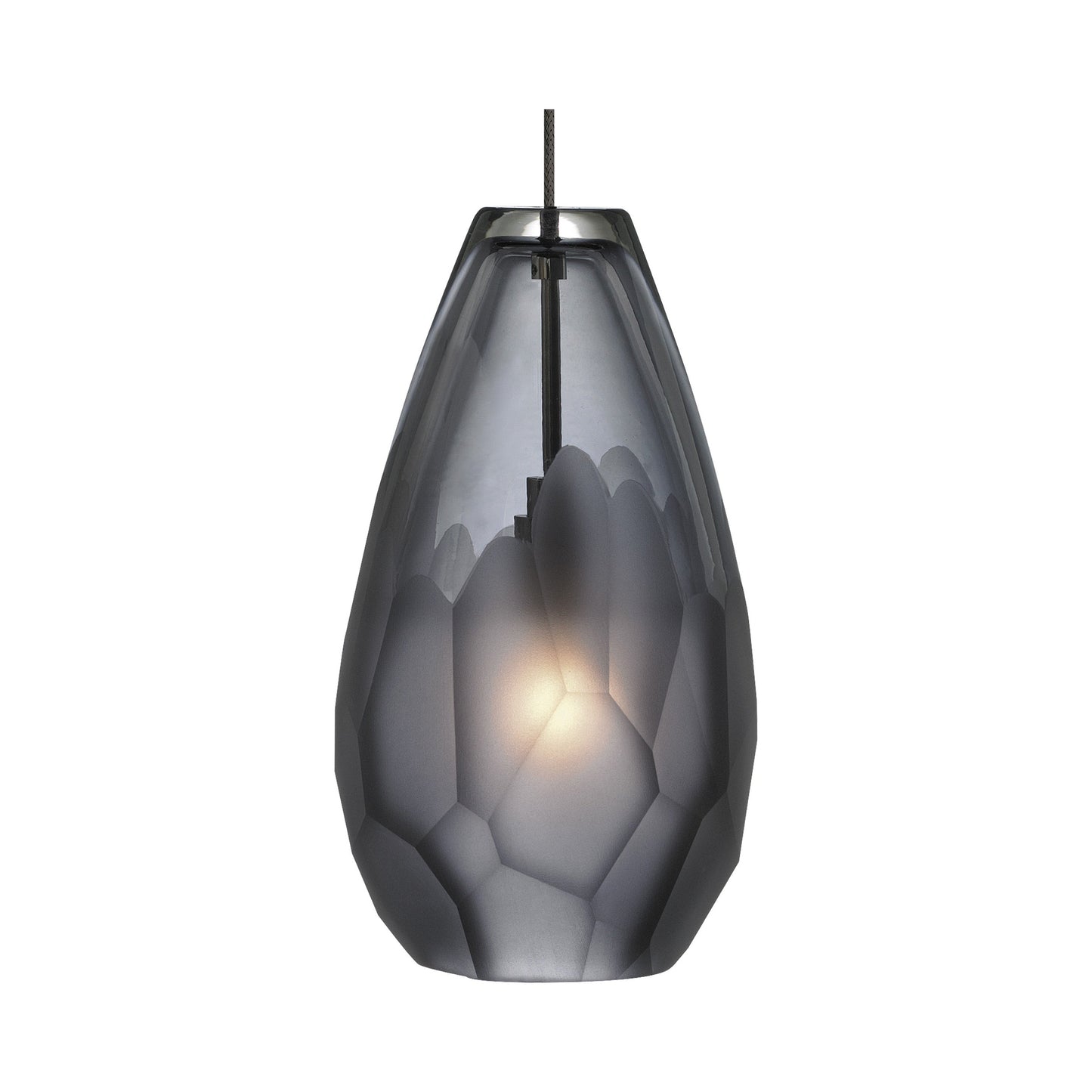 Briolette Low Voltage Pendant Light in Smoke/Antique Bronze.