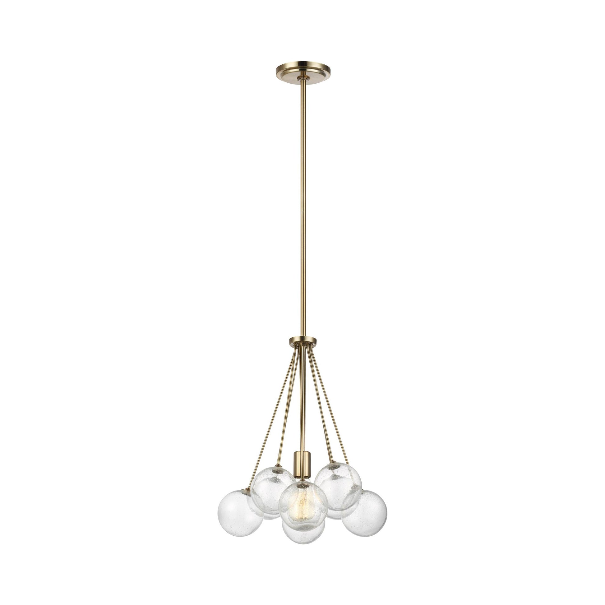 Bronzeville Pendant Light in Satin Brass.